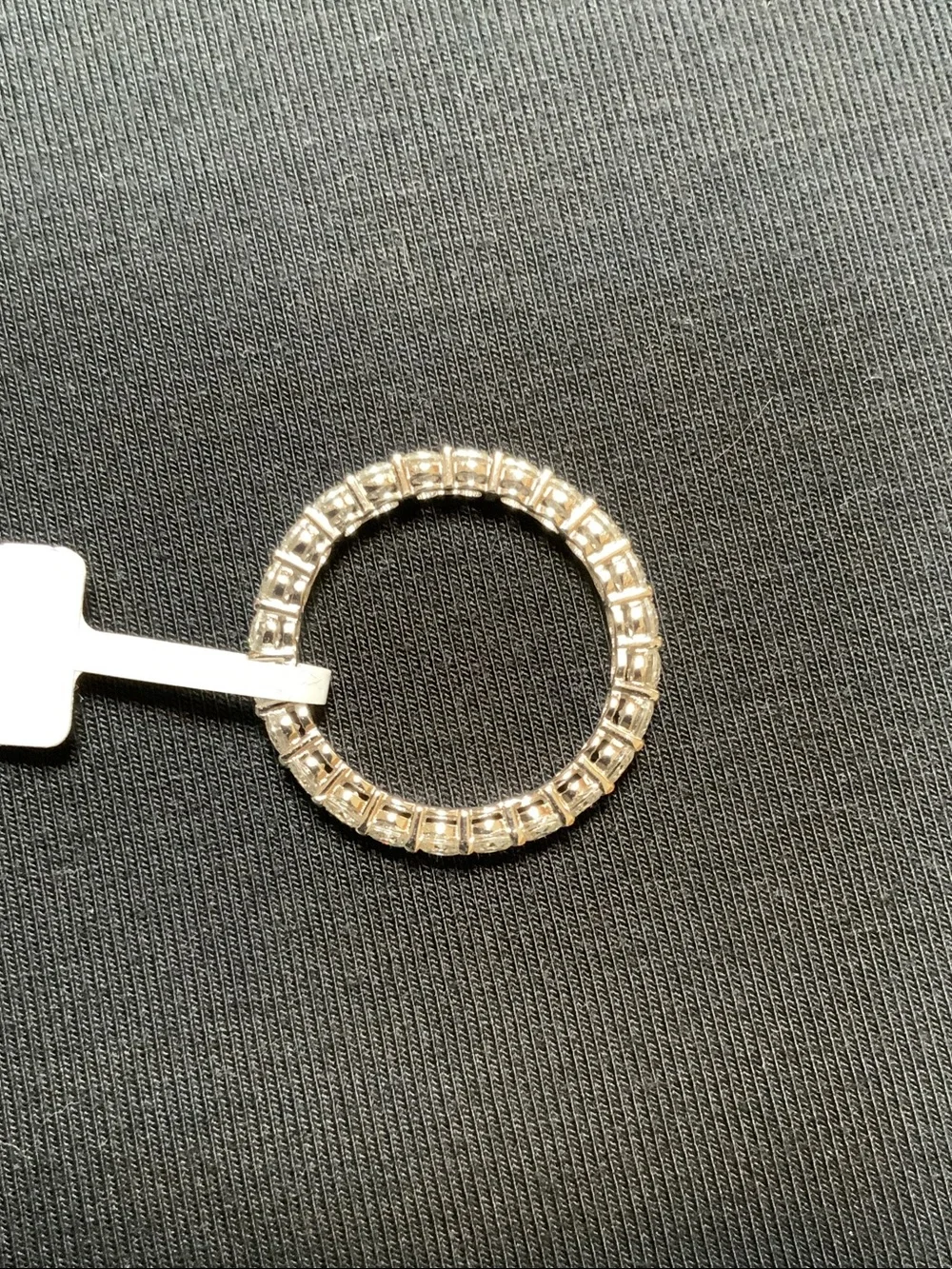Sterling Silver Moissanite Eternity Band - Size 9